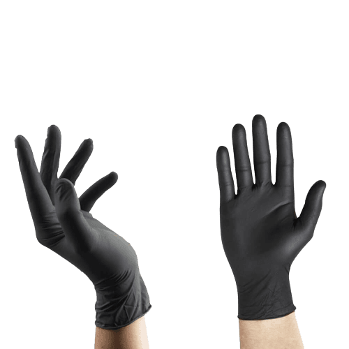 Guantes de nitrilo negro "L" caja x 100 und