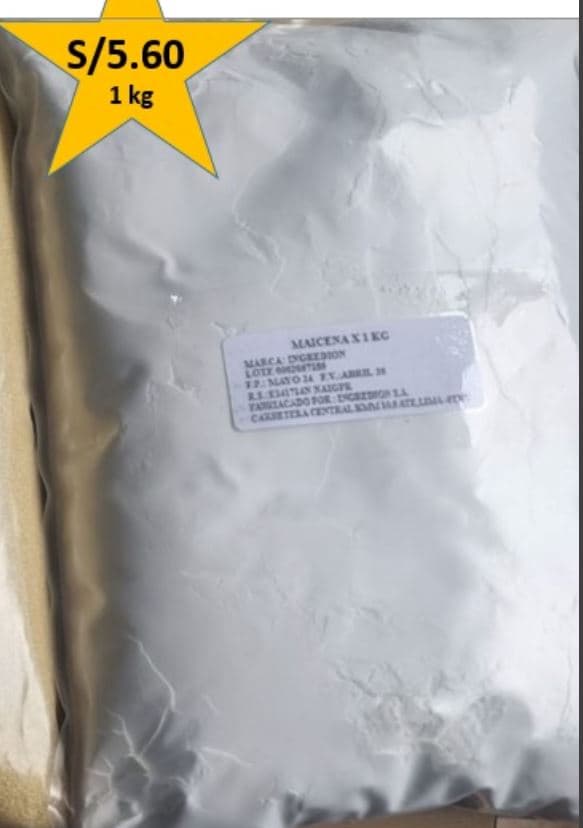 Maicena (almidon de maíz) bolsa x 1 kg