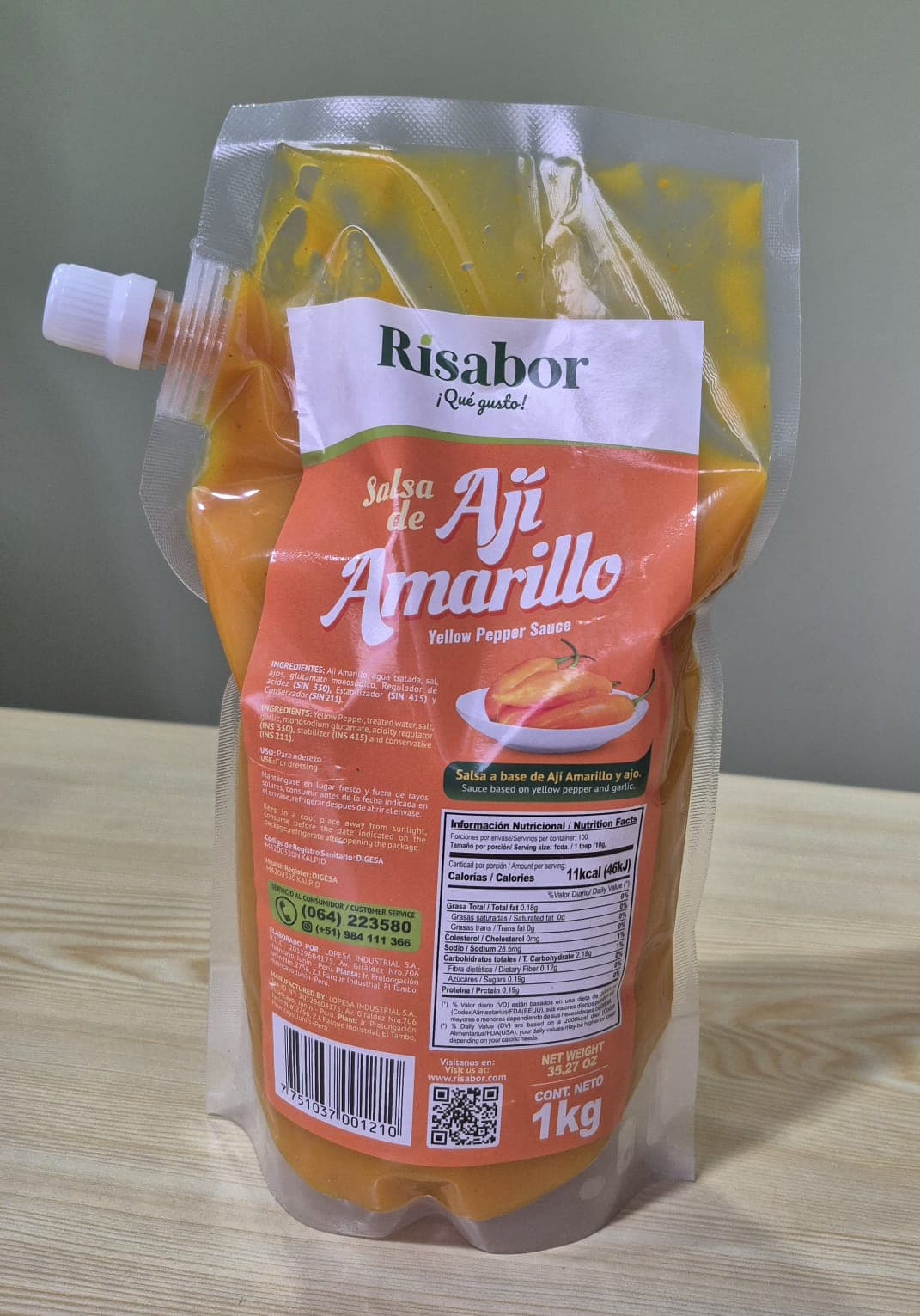 Salsa de ají amarillo "Risabor" x 1 kg